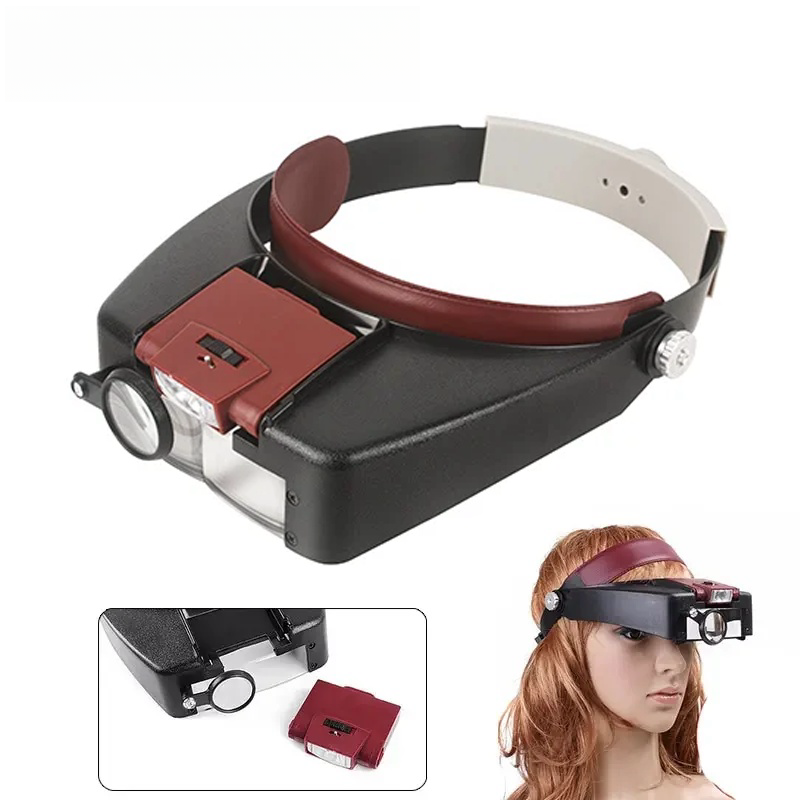 Electronics Repair Glasses - 10X Magnifying Headband Glasses LED Illuminated